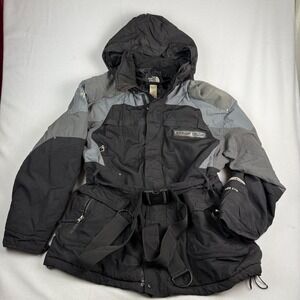 The North Face Steep Tech 600 LTD Jacket Mens 3XL Black Grey Belted Ski Parka